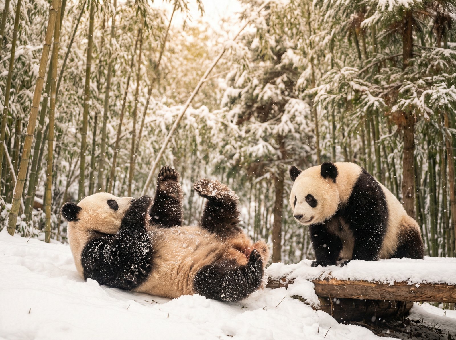 高清视频熊猫与北极熊视频